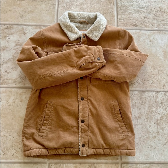 Levi’s Corduroy Sherpa Lined Men’s Trucker Jacket Tan Size Small Pre Owned - Picture 3 of 13